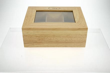 Theedoos Met 6 Vakjes 23,8x18,8cm Rechth