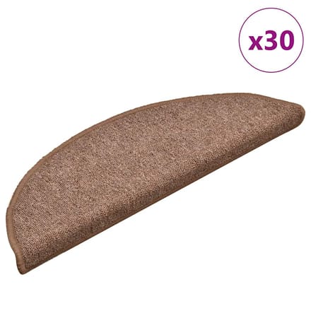vidaXL - Zelfklevende - trapmatten - 30 - st - 56 - x - 17 - x - 3 - cm - Bruin
