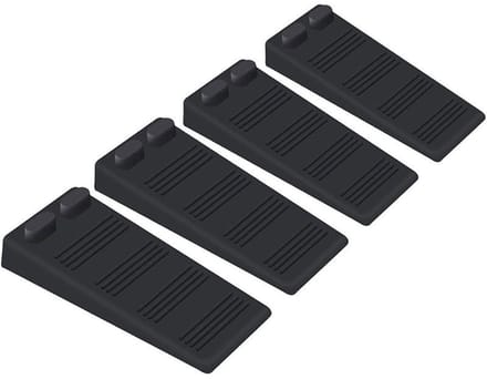 4-delige set - Deurstopper - Wigvormig ontwerp - Flexibele, krasbestendige PVC-deurstopper - Antislip deurstopper - Zwart