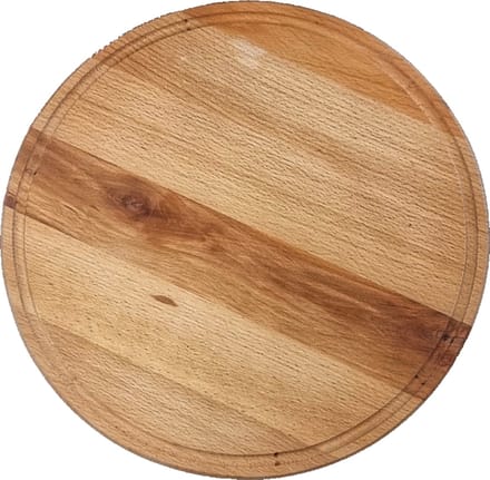 MAYSTERNYA Houten Pizzaplank - ø 35 x 1,5 cm - Ronde Pizzaplank - Borrelplank - Tapasplank - Serveerplank Rond - BBQ Accessoires - Bruin