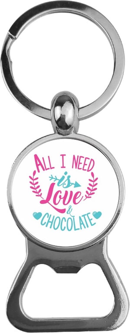 Bieropener Glas - All I Need Is Love And Chocolate