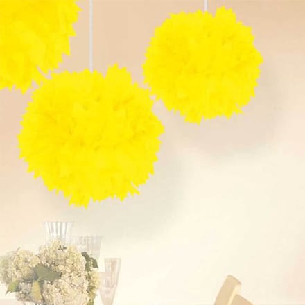 Folat - Pompom Neon Geel 30 cm