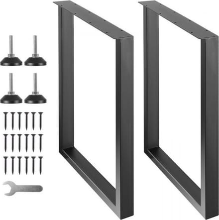 Tafelpoten - Set van 2 - Metaal zwart - Meubelpoten - Vierkant - Tafelonderstel - Tafelframe
