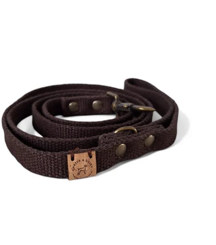 Cooper & Quint Simply Hemp Hondenriem - Kastanjebruin - 150 cm - 2 cm - Oud Messing