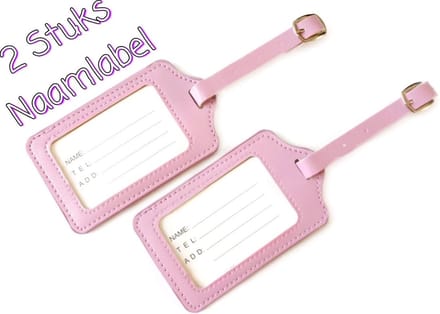 kofferlabels 12 x 7 cm Roze 2 stuks