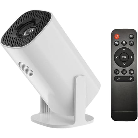 Projecteur avec décodage 4K 1080P WiFi6 BT5.4 Système Android 11 avec écran 100 pouces Même écran UK Plug blanc