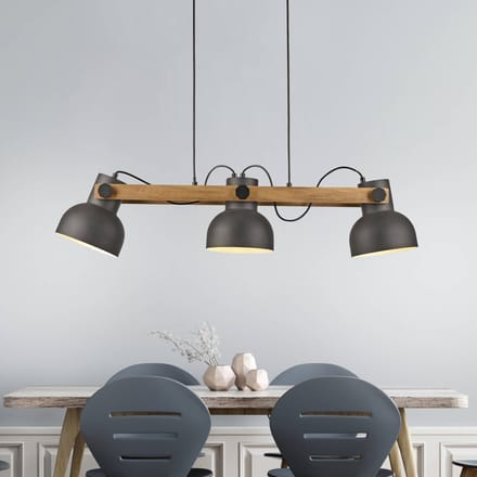 JUST LIGHT. GmbH JUST LIGHT. Cup 2.0 hanglamp, 3-lamps, zwart, metaal