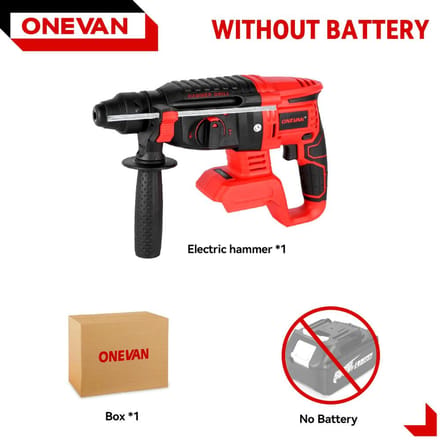 Perceuse à percussion électrique sans balais ONEVAN 2000 W, multifonctionnelle, rotative, sans fil, rechargeable, pour batterie Makita 18 V No accessory
