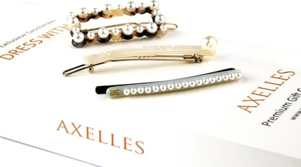 Haarspelden met parels 3-set in- geschenkdoos, parelmoer wit.