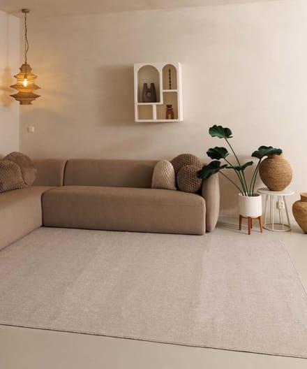 Laagpolig vloerkleed - Lush crème 80x150