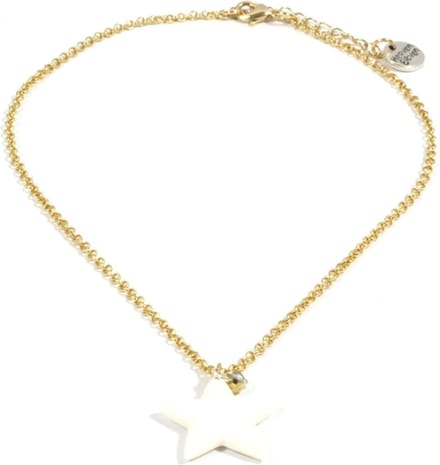 Heaven Eleven dames Ketting goud plating met wit ster van hertegewei