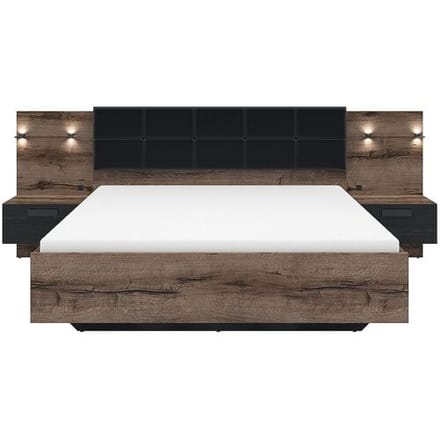 Brw Romane Bois 180x200 LED nachtkastje en USB-aansluiting inbegrepen
