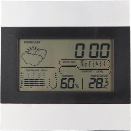 Digitale weerklok Temperatuur- en vochtigheidsweergave Aluminium behuizing Digitale wekker voor gray