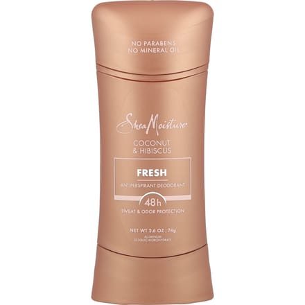 SheaMoisture, Antiperspirant Diodorant, Fresh, Coconut & Hibiscus, 2.6 oz (74 g) brown