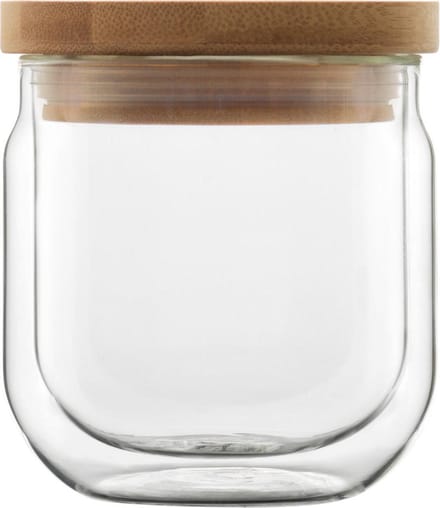 Luigi Bormioli Stapelbare Bowl in Borosilicaatglas met Bamboe Deksel 33cl - 9xH10,3cms - 4 stuks