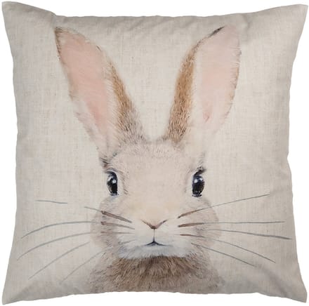 Clayre & Eef Kussenhoes 45x45 cm Beige Polyester Konijn