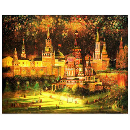 Diamantborduurwerk Landschap Rood In Moskou Rusland Kruissteek Vol Vierkant Strass 20X30CM orange