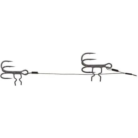 Fox Rage Strike Point Double Stinger - Maat : 13 & 6cm - 1 & 2 Hooks - 18kg - 40lb Wire