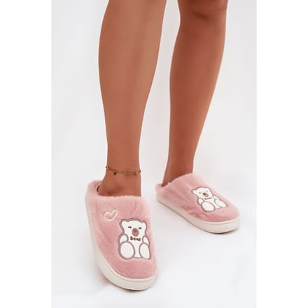 Bear & Heart Cozy Slippers - Roze / 36/37