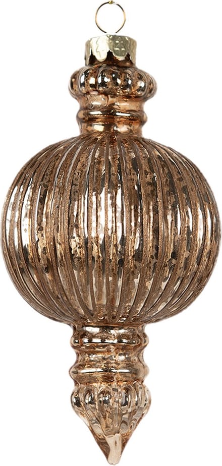 Clayre & Eef Kerstbal Overig Ø 7x14 cm Koperkleurig Glas Kerstballen