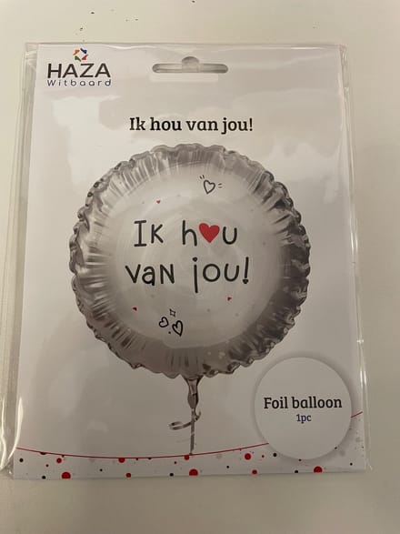 Folieballon - Ik hou van jou - 45cm - zonder vulling