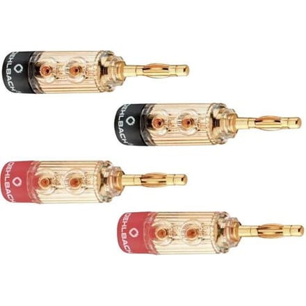 Oehlbach 3030 Luidsprekerconnector Stekker, recht Goud, Rood, Zwart 4 stuk(s) Piece