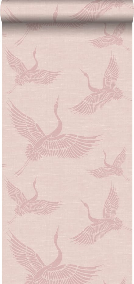 Origin Wallcoverings behang kraanvogels oudroze - 347757 - 0,53 x 10,05 m