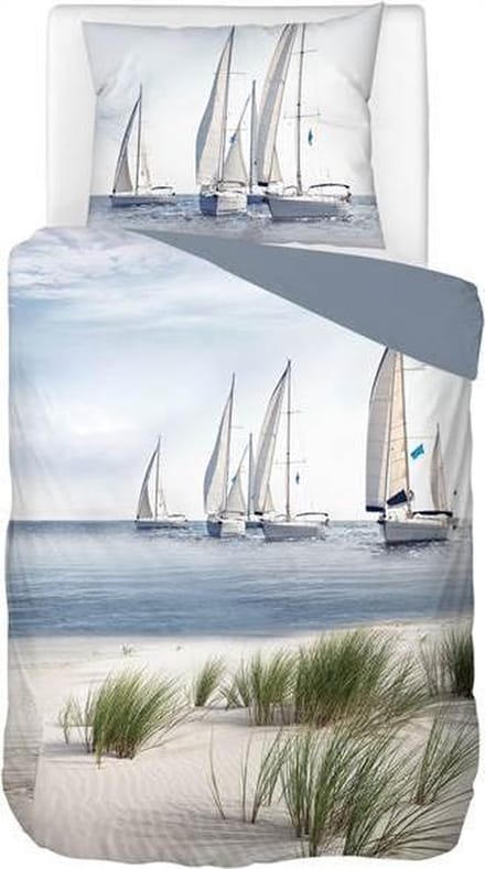 Snoozing Dunes - Dekbedovertrek - Eenpersoons - 140x200/220 cm + 1 kussensloop 60x70 cm - Blauw