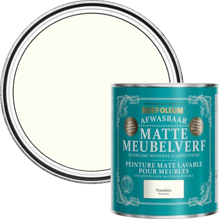 Rust-Oleum Wit Afwasbaar Matte Meubelverf - Porselein 750ml