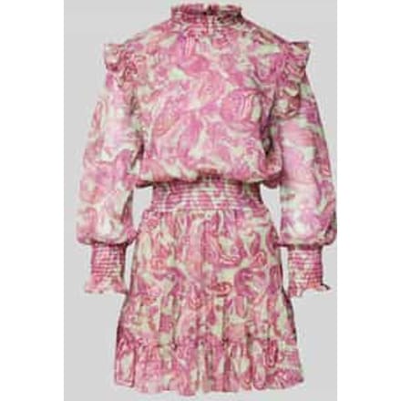 Cocktailjurk met paisleymotief en smokdetails