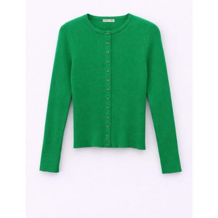 Geknoopte Slim Fit Ribbelgebreide Cardigan