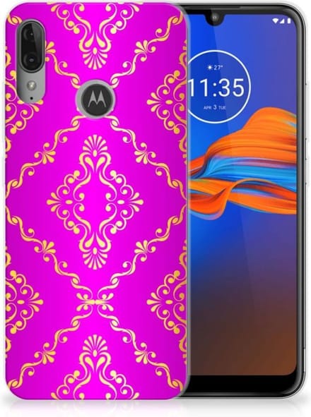 Siliconen Hoesje Motorola Moto E6 Plus Barok Roze