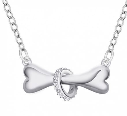 Ketting zilver botje strass - Charme Bijoux