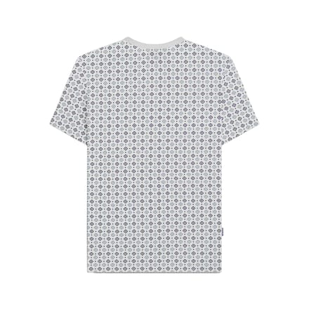 Lambretta Heren SS25 Geometrisch T-shirt (Wit/rookblauw)