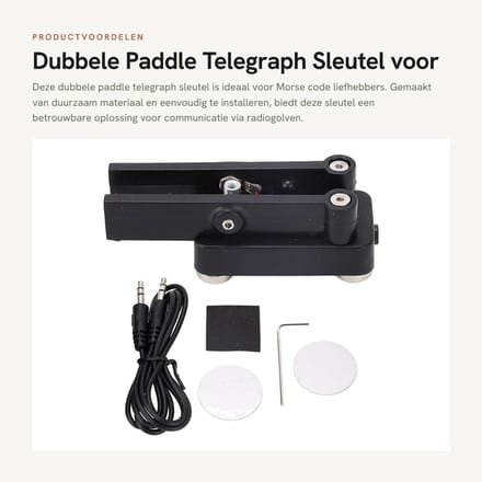 Dailygoods- Telegraph Sleutel Dubbele Paddle - CW Keyer - Morse Code - ABS-materiaal - Eenvoudige installatie - Stevige constructie - Superieure magnetische basis - Morse Key