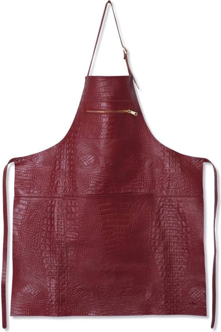 Dutchdeluxes - Handgemaakt - Schort met rits - Luxe - Croco style - Robijn Rood