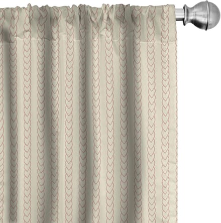 ABAKUHAUS Retro Gordijnen – 2x75x245 cm – Crème/Lichtroze – microvezel