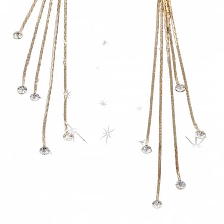 Lange oorbellen- dubbel- strass- goudkleurig-Charme Bijoux