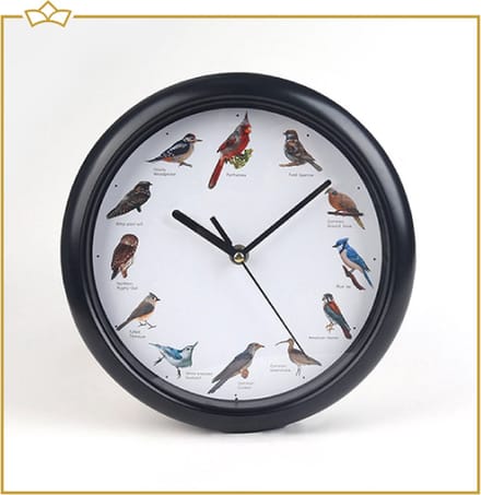 ATTREZZO® Wandklok met vogelgeluiden - Birdsong klok