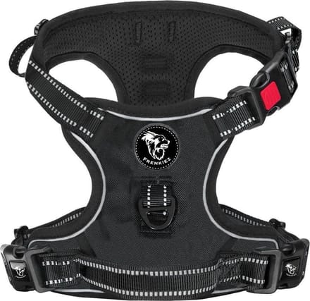 Frenkiez reflective Y Harness comfort hondentuig Black, Medium