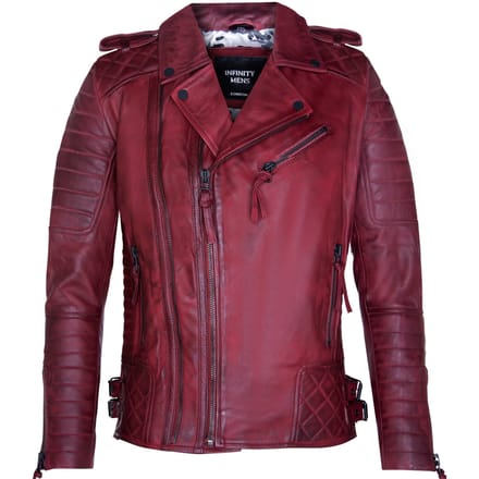 Leren Biker gewatteerde Brando motorjas