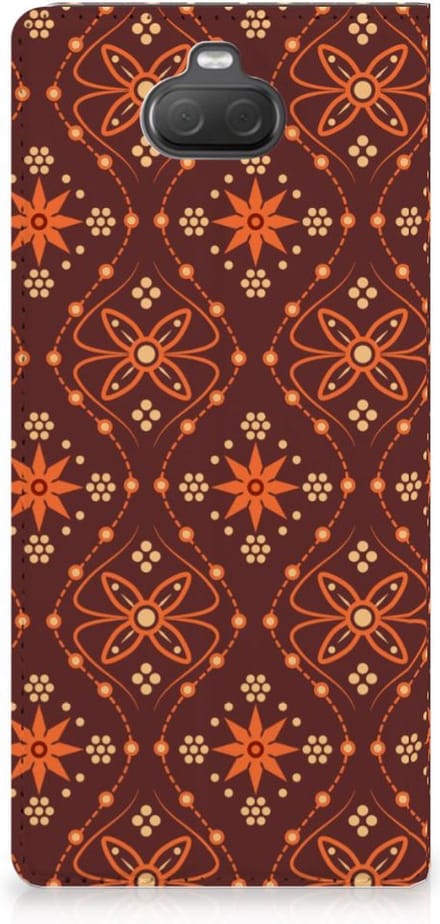 Sony Xperia 10 Plus Hoesje met Magneet Batik Brown