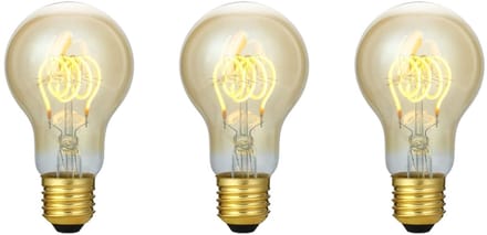 SPL E27 LED Lamp 5W 3 Staps Dimbaar - Extra Warm Wit - LED Filament - Amber - Vervangt 39W - 3 Stuks