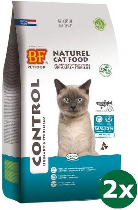 Biofood premium quality kat control urinary / sterilised kattenvoer 2x 1,5 kg