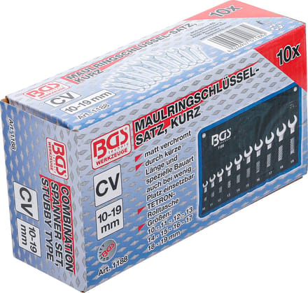 BGS Ringsteeksleutelset Kort 10-delig 10-19 Mm