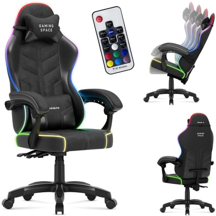 Huzaro Force 2.7 RGB – luxe velours gamestoel met LED-verlichting en ergonomisch design