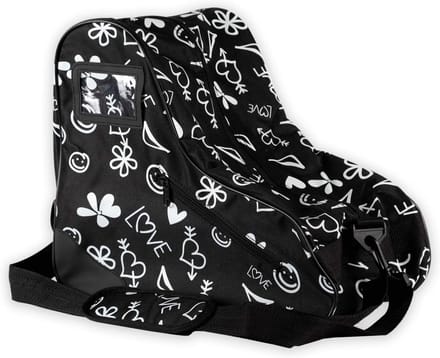 Grote Zwarte Skate Bag met Gevoerd Schouderband en Zakken