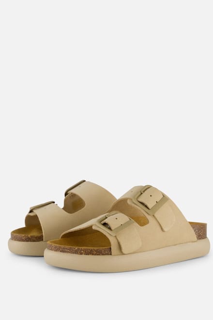 Scholl Noelle Chunky Slippers beige Suede - Dames - Maat 42