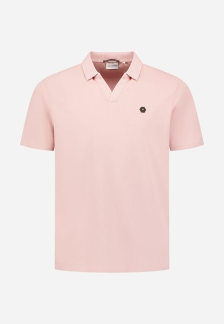 No Excess Polo short sleeve v-collar basic light mauve