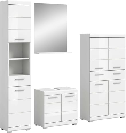 Scout badkamercombinatie wit hoogglans MDF TZ wit NB - 34x186x191cm